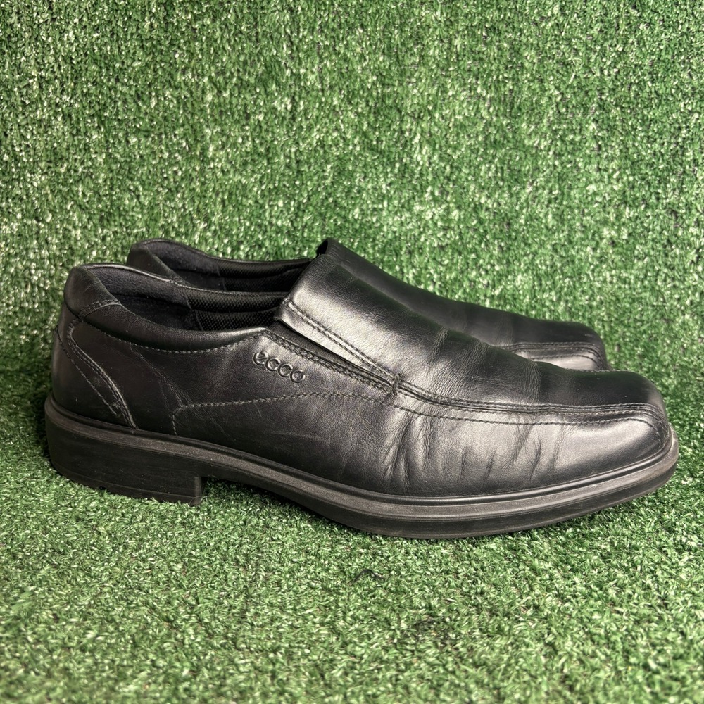 ECCO Helsinki Leather Slip On Professional Business Loafer Black Mens Size 12